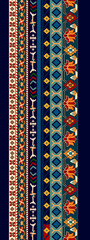 Textile Design and Digital Motif and Borders