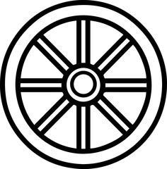Obraz premium Wheel black line style vector illustration