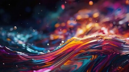 Abstract background Bright waves of motion in a colorful space