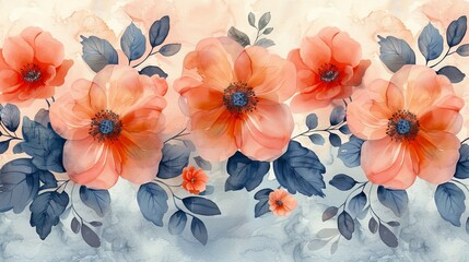 A floral watercolor seamless pattern in soft pastel colors. It can be used in beauty products.......................................................