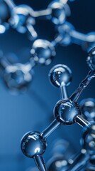 Material science abstract tamplate for presentation, crystal lattice and cells, AI generated