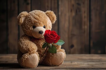 Obraz premium teddy bear with a flower