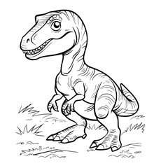 Allosaurus illustration coloring page - coloring book for kids