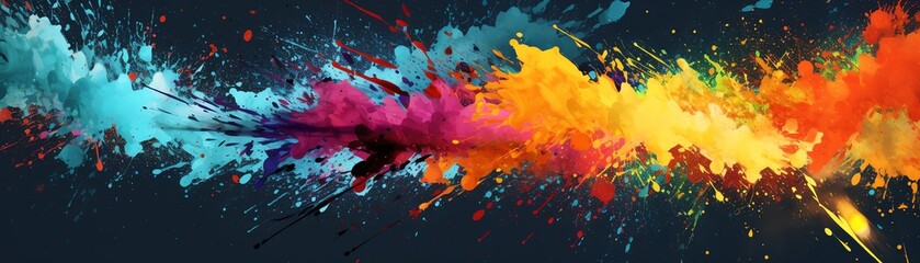 Create a colorful abstract painting using bright colors