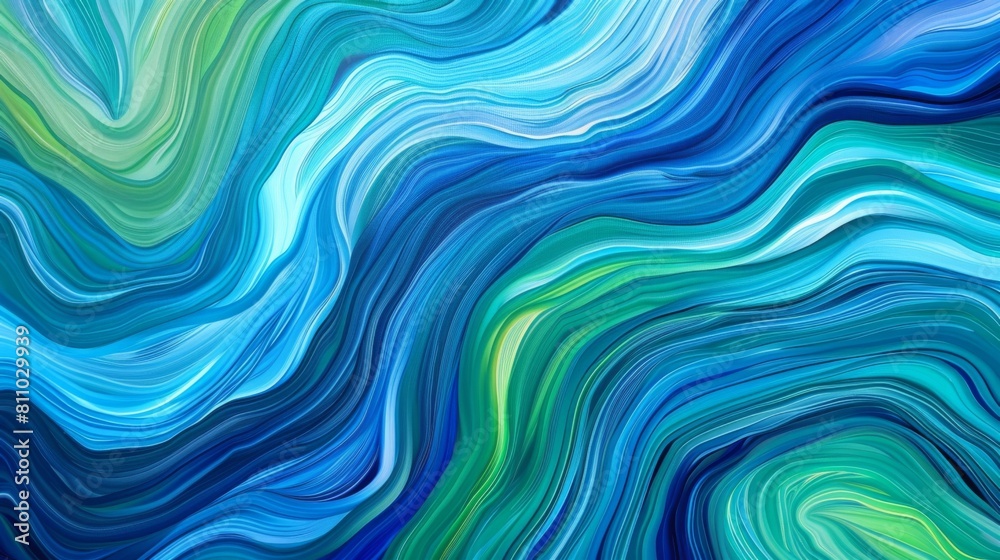 Poster vibrant swirling patterns of blue and green evoke a sense of fluid movement in this modern abstract 