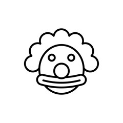 Clown face outline icons,  minimalist vector illustration ,simple transparent graphic element .Isolated on white background
