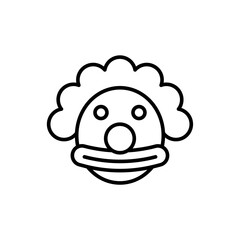 Clown face outline icons,  minimalist vector illustration ,simple transparent graphic element .Isolated on white background