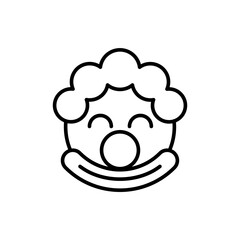 Clown face outline icons,  minimalist vector illustration ,simple transparent graphic element .Isolated on white background