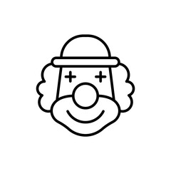 Clown face outline icons,  minimalist vector illustration ,simple transparent graphic element .Isolated on white background