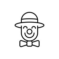 Fototapeta premium Clown face outline icons, minimalist vector illustration ,simple transparent graphic element .Isolated on white background