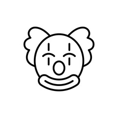 Clown face outline icons,  minimalist vector illustration ,simple transparent graphic element .Isolated on white background