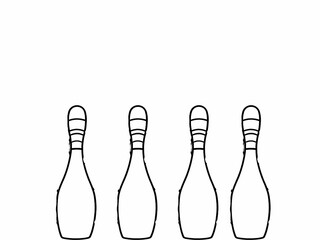 bowling ball pins isolated on white background