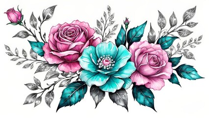 pink rose background,bouquet of pink roses