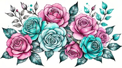 pink rose background,bouquet of pink roses