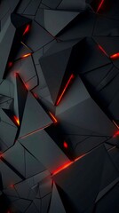 A black and red abstract background with triangles.