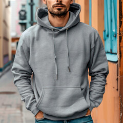 portrait of Blank hoodie mockup