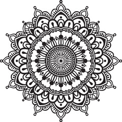 Mandala black and white vector