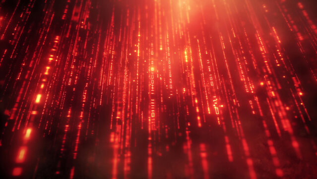 Traffic-Like Data Stream in Bold Red - Cybersecurity Concept, Technology Background, Visual Metaphor for Information Flow 8k Wallpaper High-resolution