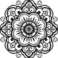 Mandala black and white vector