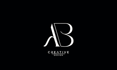 AB, BA, A, B, Abstract Letters Logo Monogram
