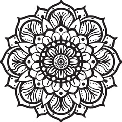 Mandala black and white vector