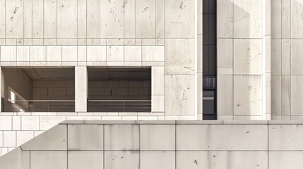Naklejka premium Grey and beige shades of minimalist architecture. Fragments of architectural details