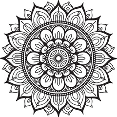 Mandala black and white vector