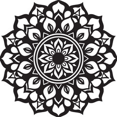Mandala black and white vector