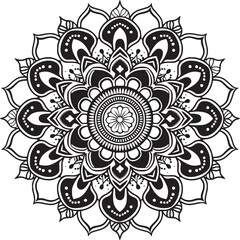 Mandala black and white vector