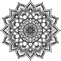 Mandala black and white vector