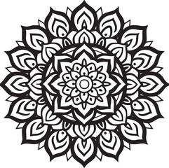 Mandala black and white vector