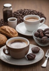 cup of coffee and chocolate