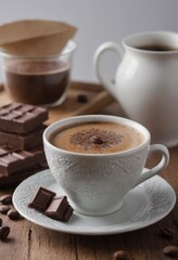 cup of coffee and chocolate