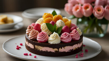 cake with fruits