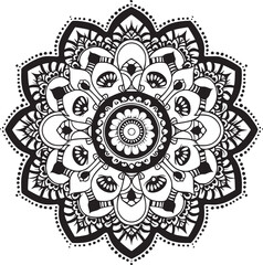 Mandala black and white vector