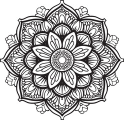 Mandala black and white vector