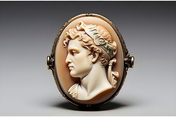 Antique cameo with mans face
