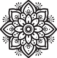 Mandala black and white vector