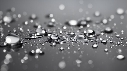 Realistic water droplets on gray background design wallpaper