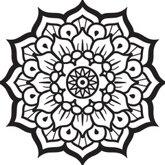 Mandala black and white vector
