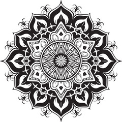 Mandala black and white vector