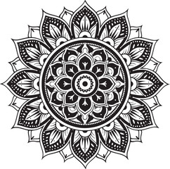 Mandala black and white vector