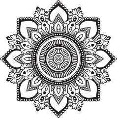 Mandala black and white vector