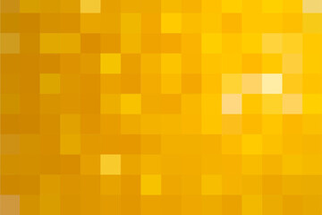 Gradient yellow background. Geometric texture from yellow squares. A backing of mosaic squares. Abstract pixel yellow backdrop, space for your design or text. Eps10. Vector illustration