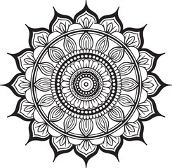 Mandala black and white vector