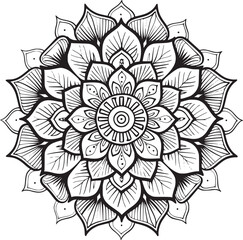 Mandala black and white vector