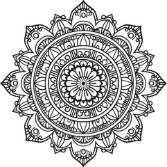 Mandala black and white vector