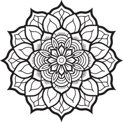 Mandala black and white vector