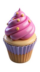 cupcake with pink icing and sprinkles