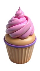 cupcake with pink icing and sprinkles